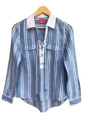 Island Company Striped Linen Long Sleeve Tunic